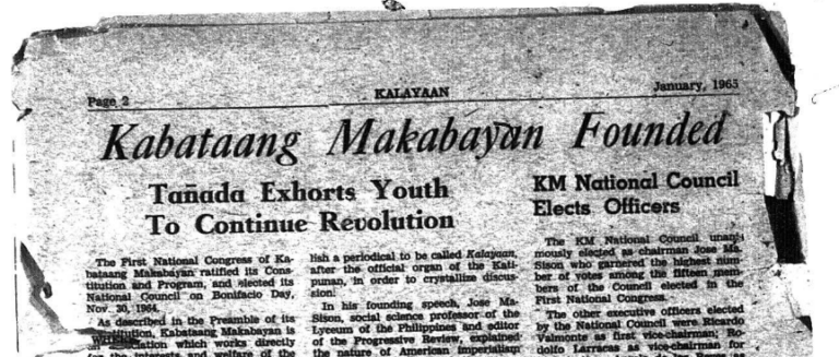 55 years since the founding of Kabataang Makabayan (KM)